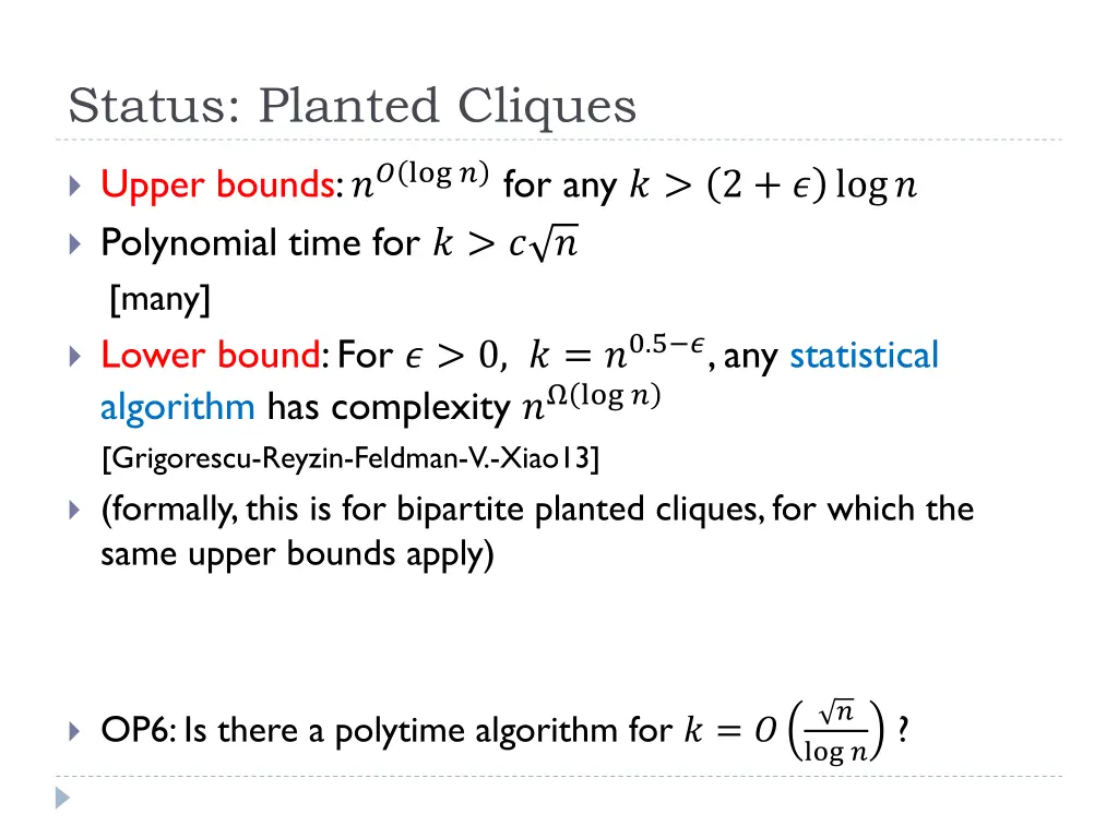 status planted cliques