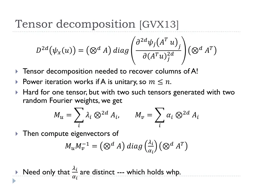 tensor decomposition gvx13