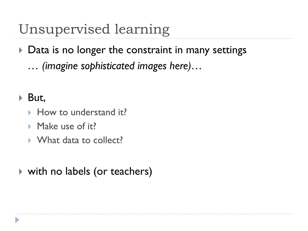 unsupervised learning