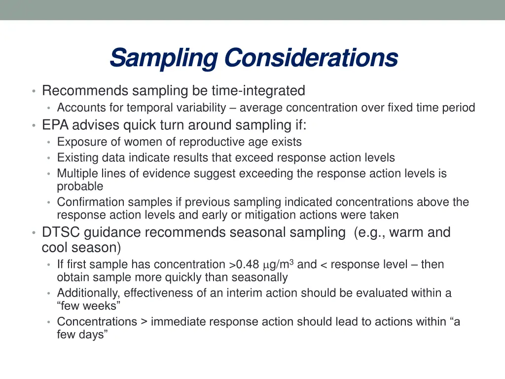 sampling considerations