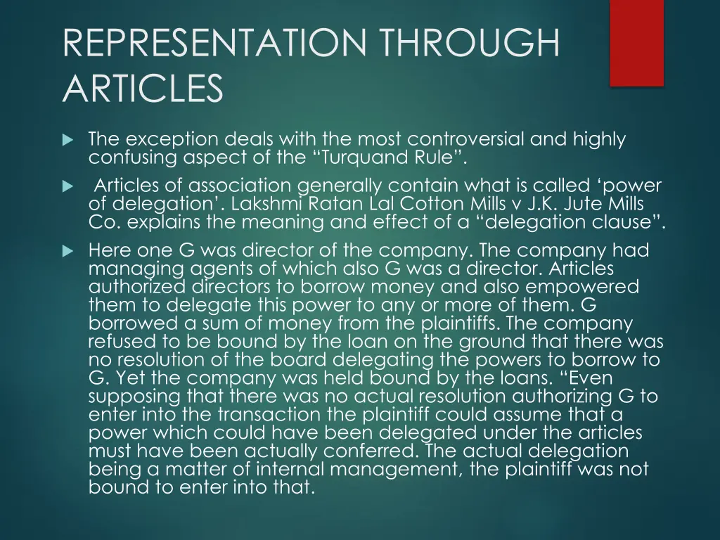 representation through articles