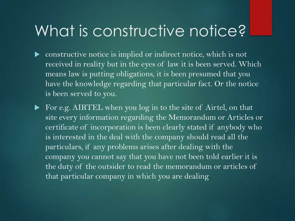 what is constructive notice