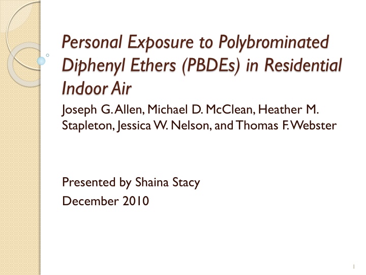 personal exposure to polybrominated diphenyl