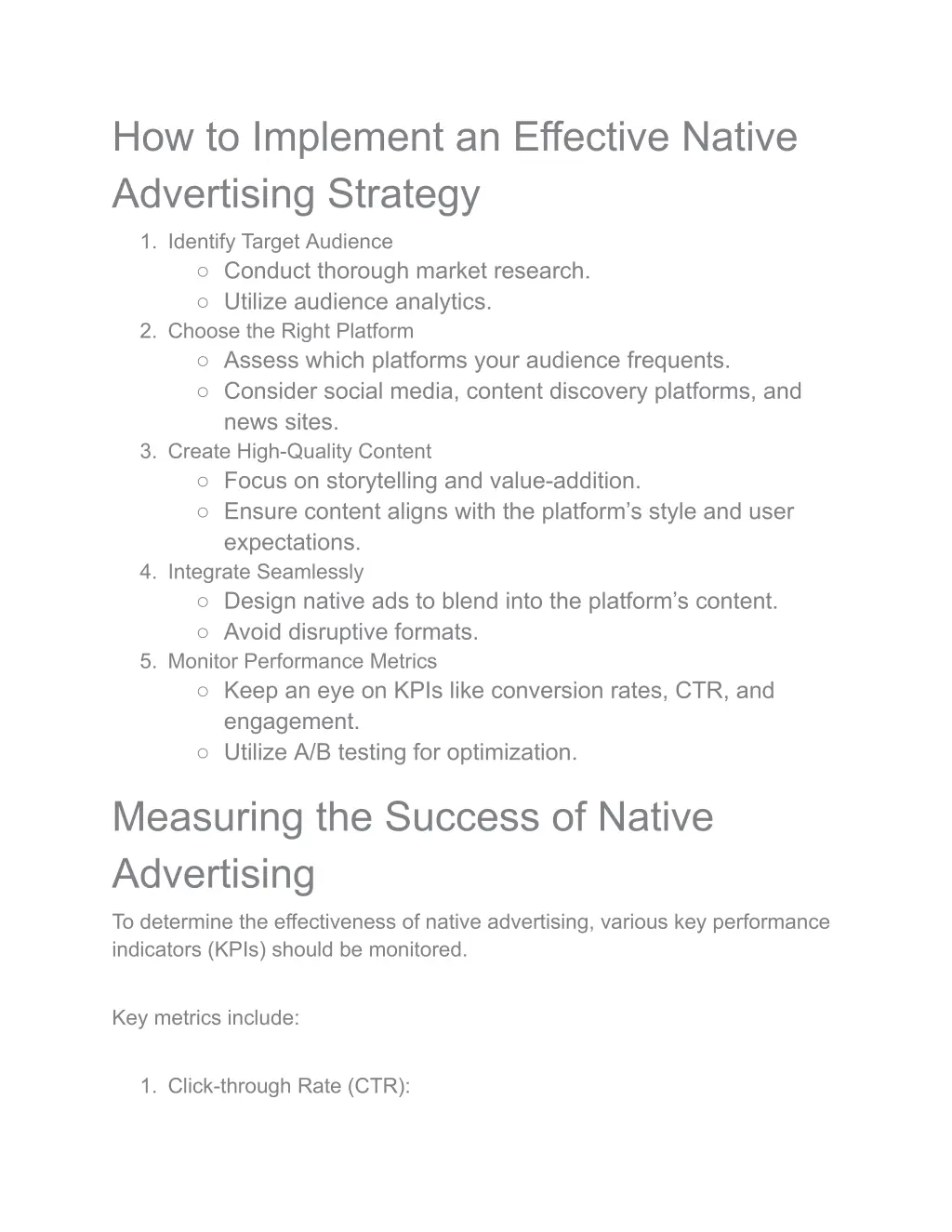 how to implement an effective native advertising