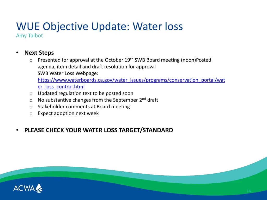 amy talbot wue objective update water loss 1