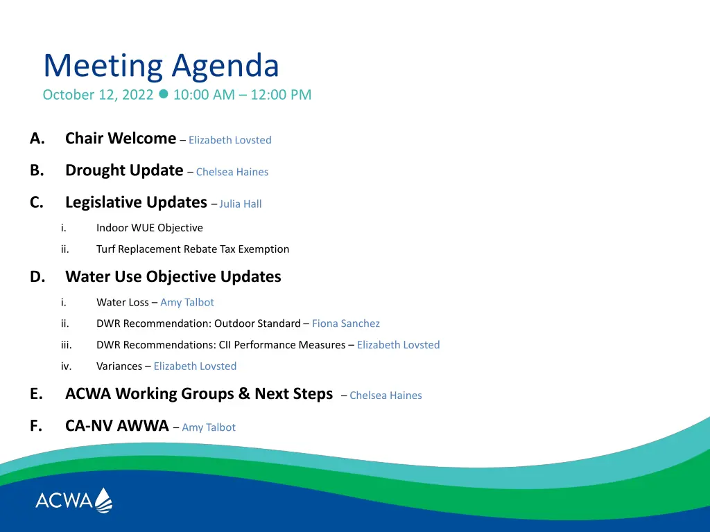 meeting agenda october 12 2022 10 00 am 12 00 pm