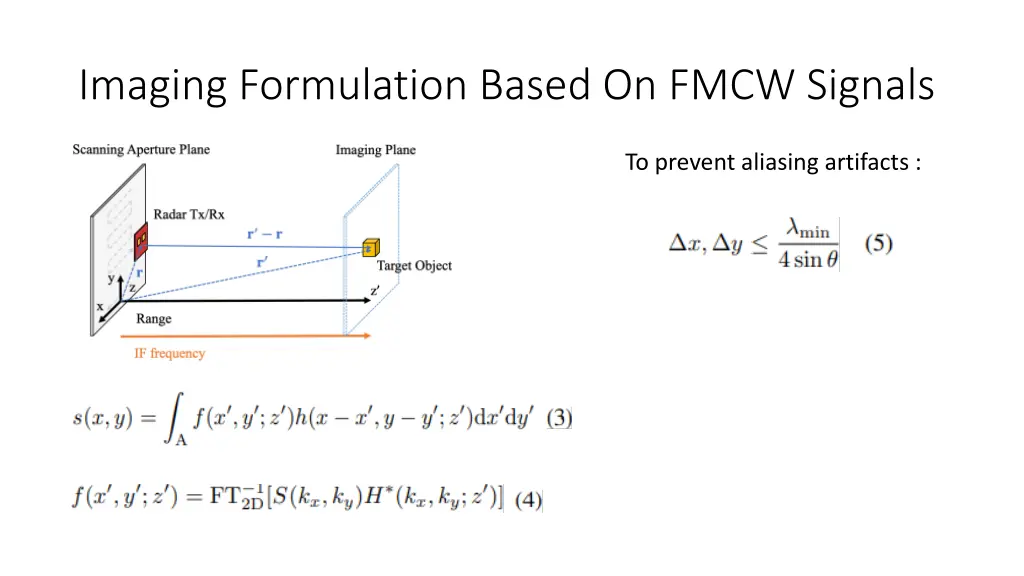 imaging formulation based on fmcw signals 1