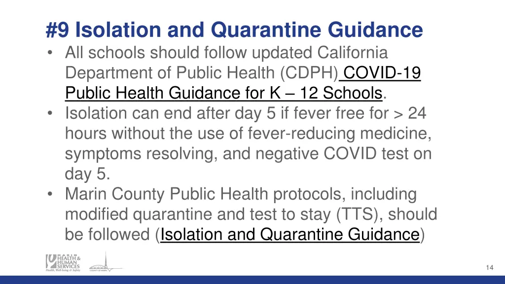 9 isolation and quarantine guidance all schools