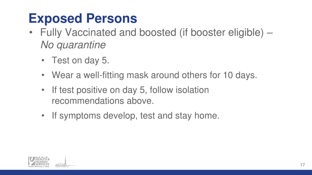 exposed persons fully vaccinated and boosted