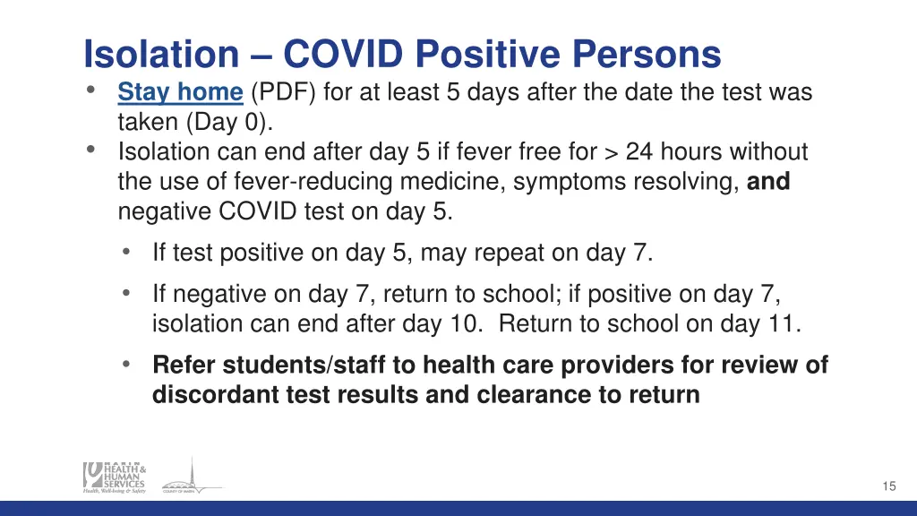 isolation covid positive persons stay home