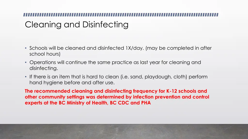 cleaning and disinfecting