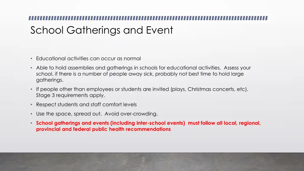 school gatherings and event