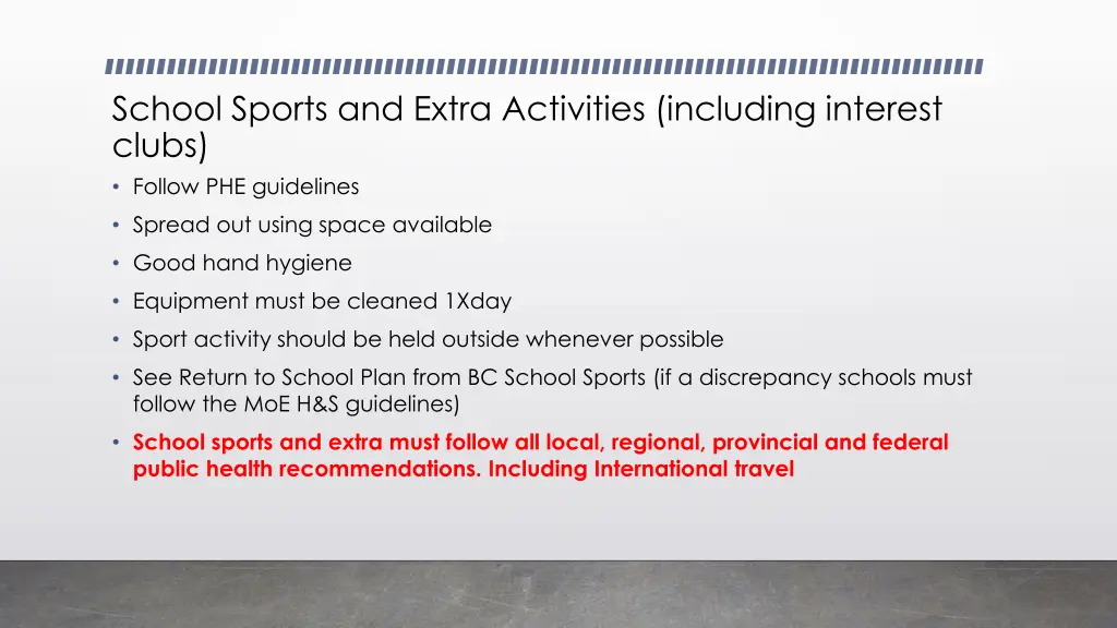 school sports and extra activities including