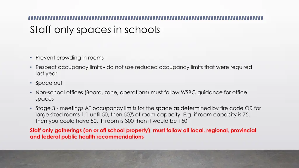 staff only spaces in schools