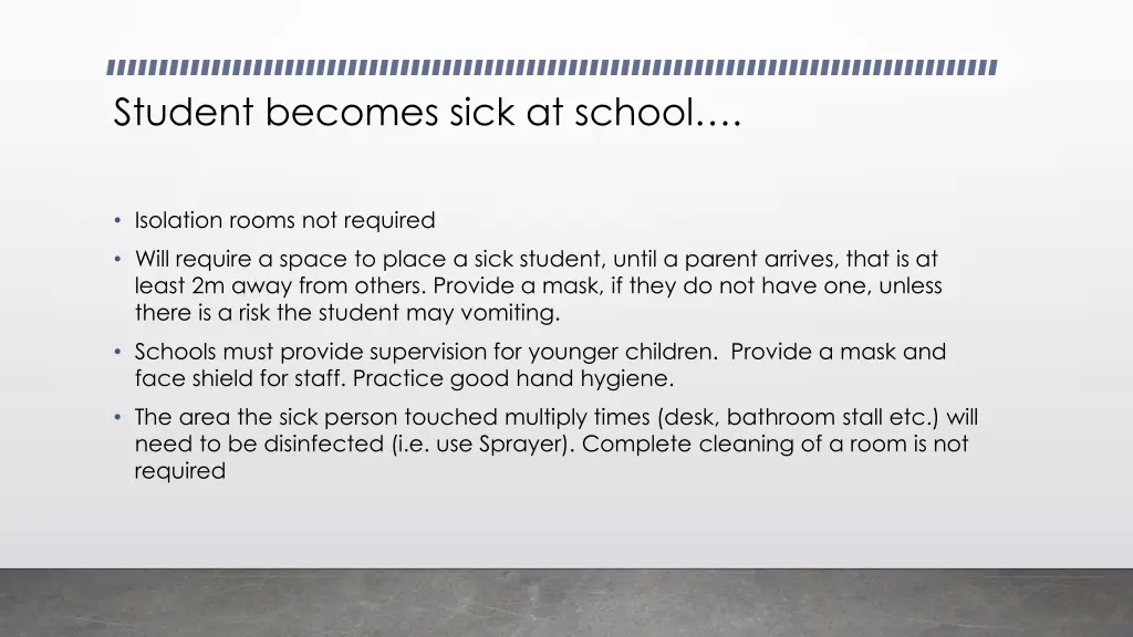 student becomes sick at school