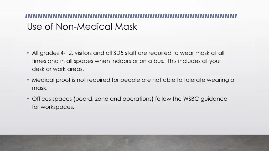 use of non medical mask