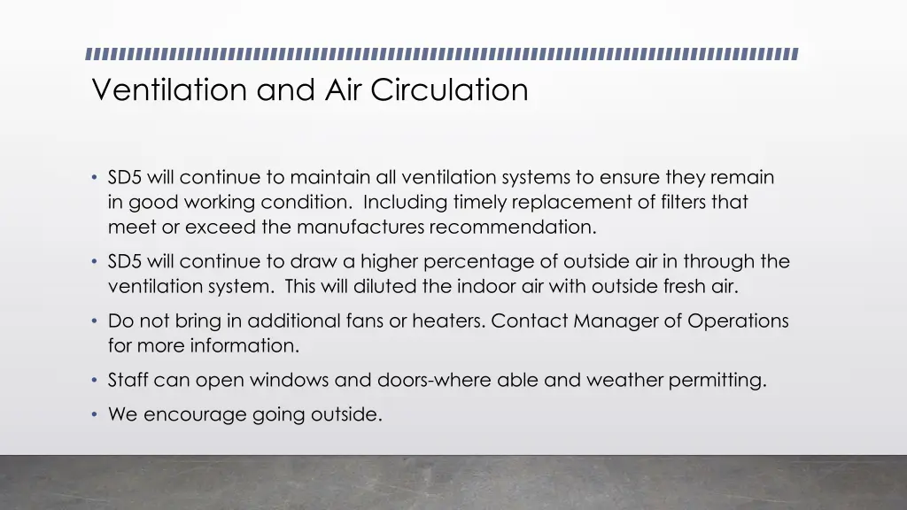 ventilation and air circulation