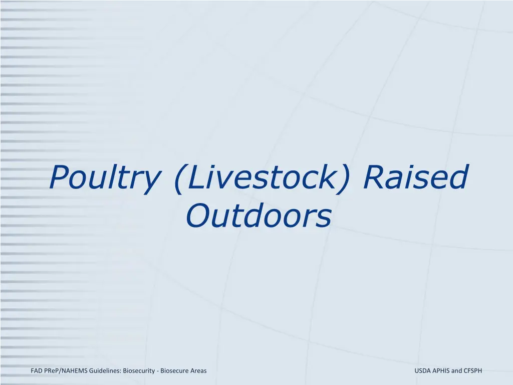 poultry livestock raised outdoors