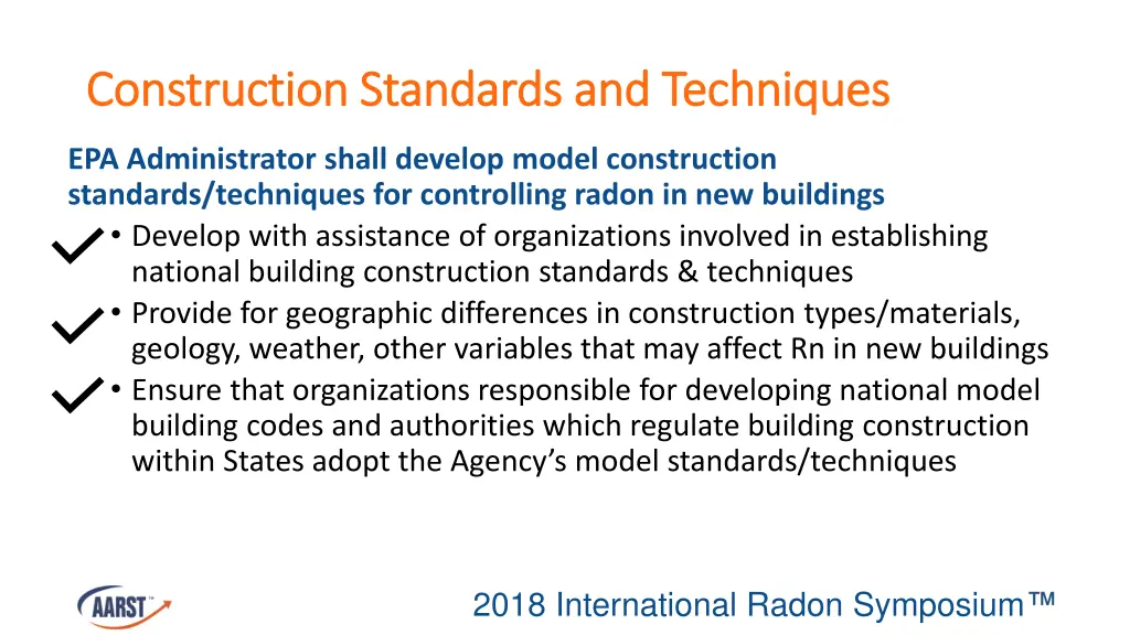 construction standards and techniques