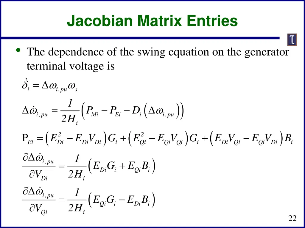 jacobian matrix entries 1