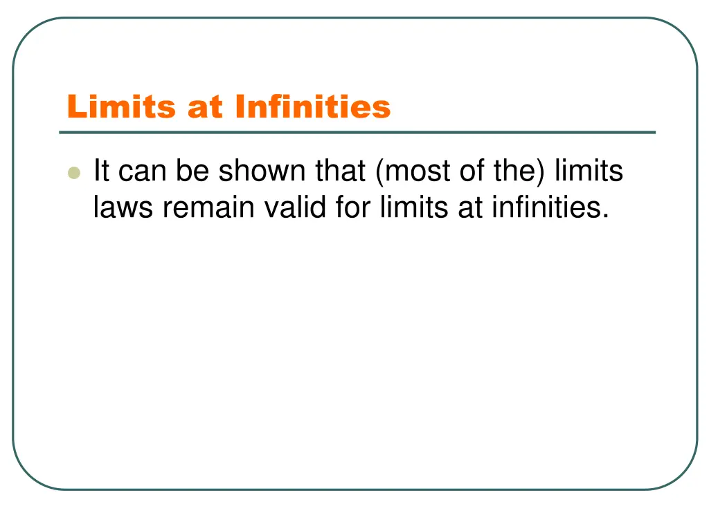 limits at infinities 1