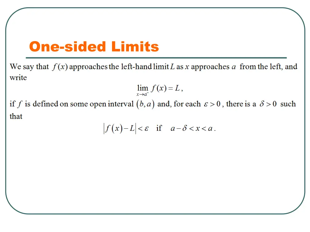 one sided limits