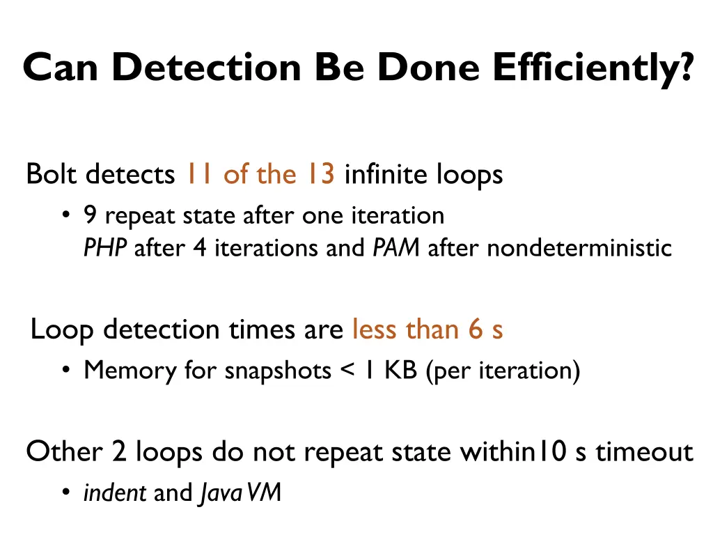 can detection be done efficiently