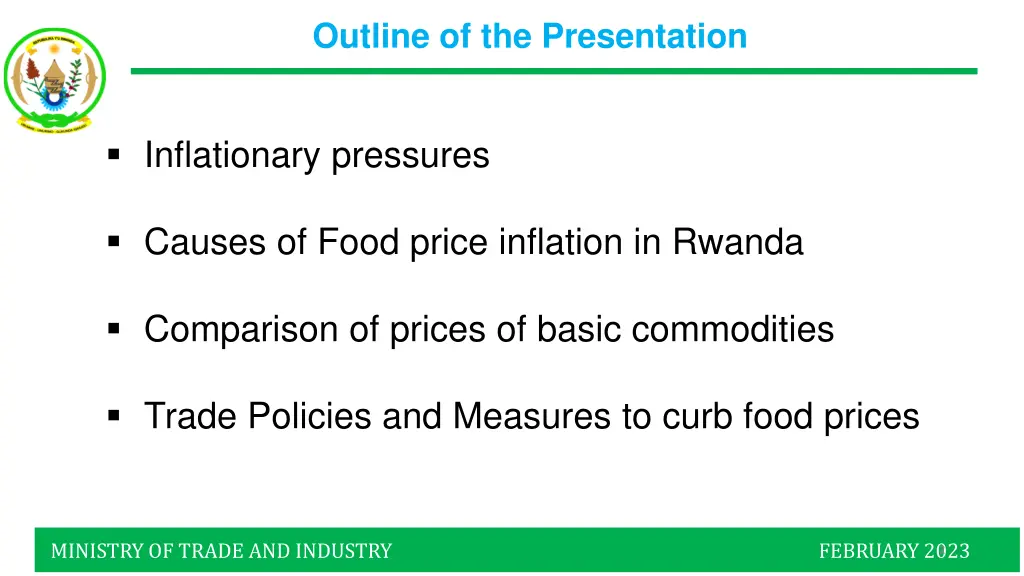 outline of the presentation