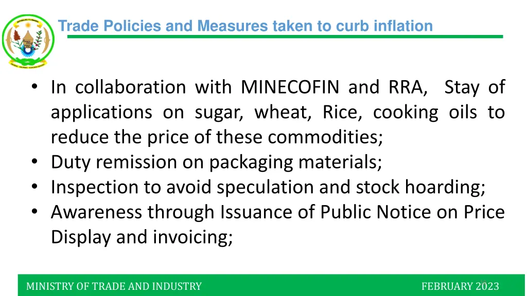 trade policies and measures taken to curb 1