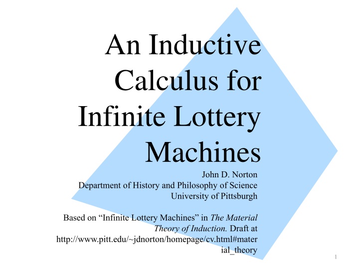 an inductive calculus for infinite lottery