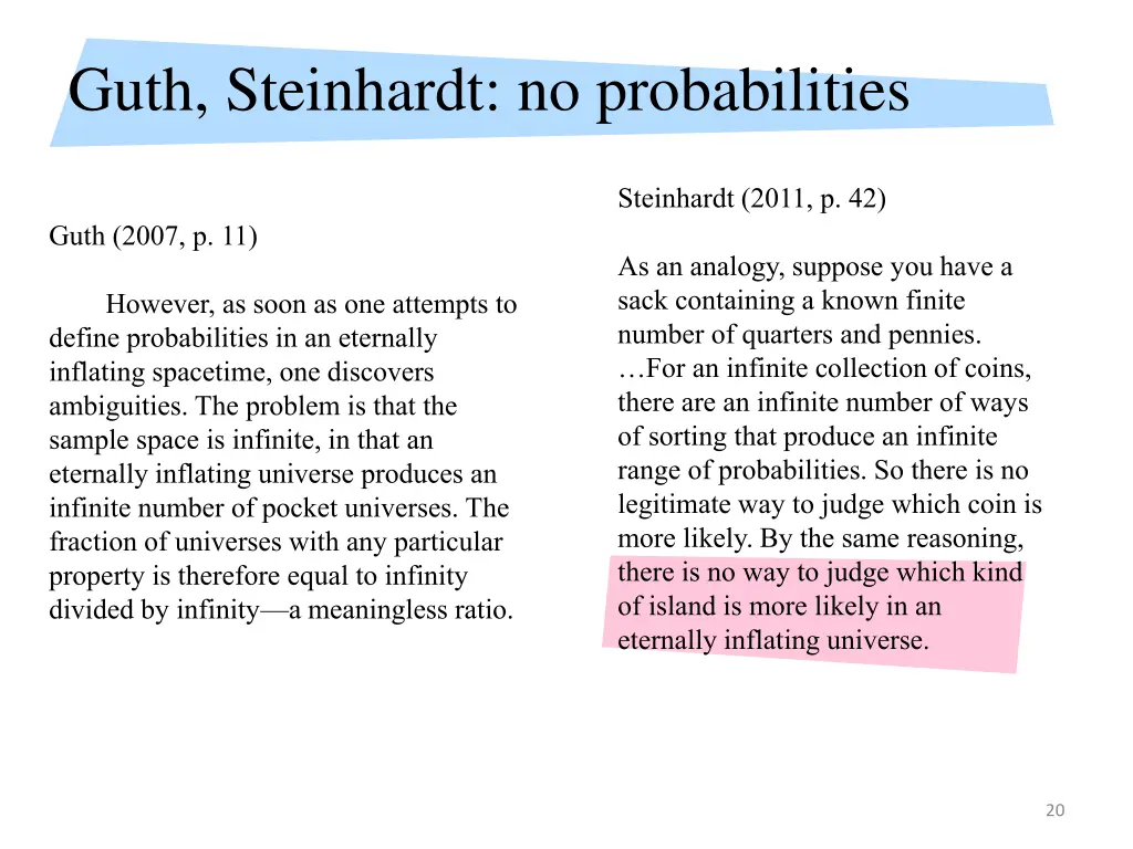 guth steinhardt no probabilities