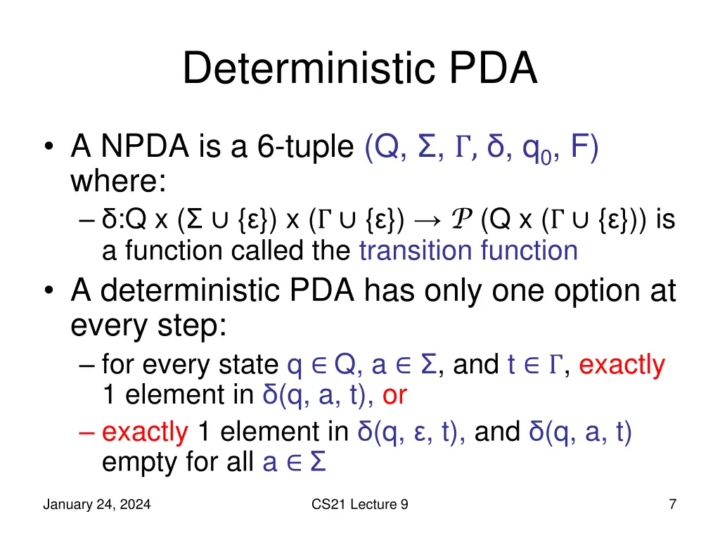 deterministic pda