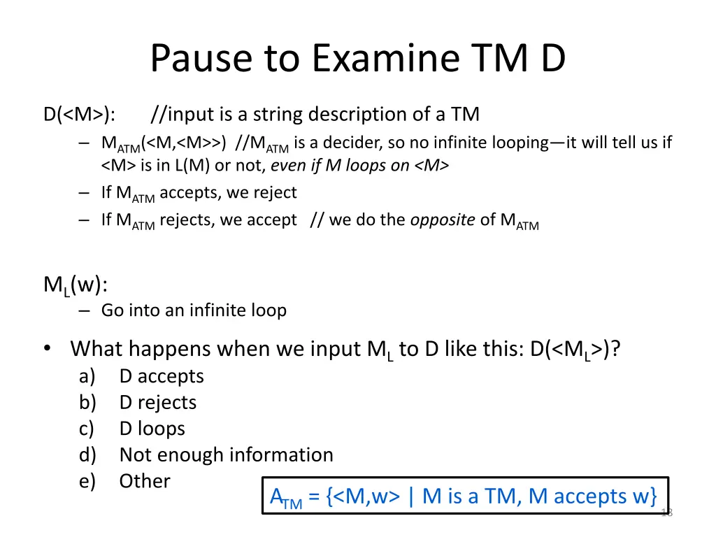 pause to examine tm d 1