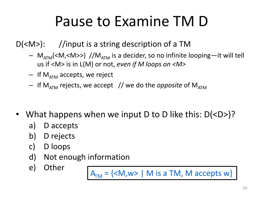 pause to examine tm d 3