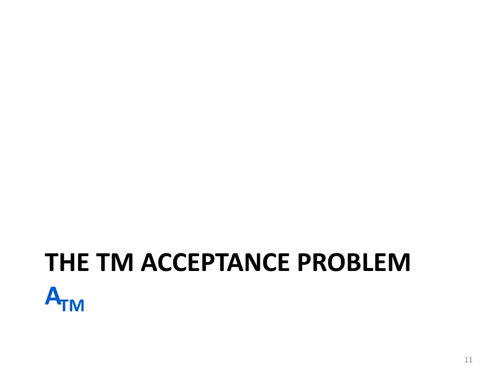 the tm acceptance problem a tm