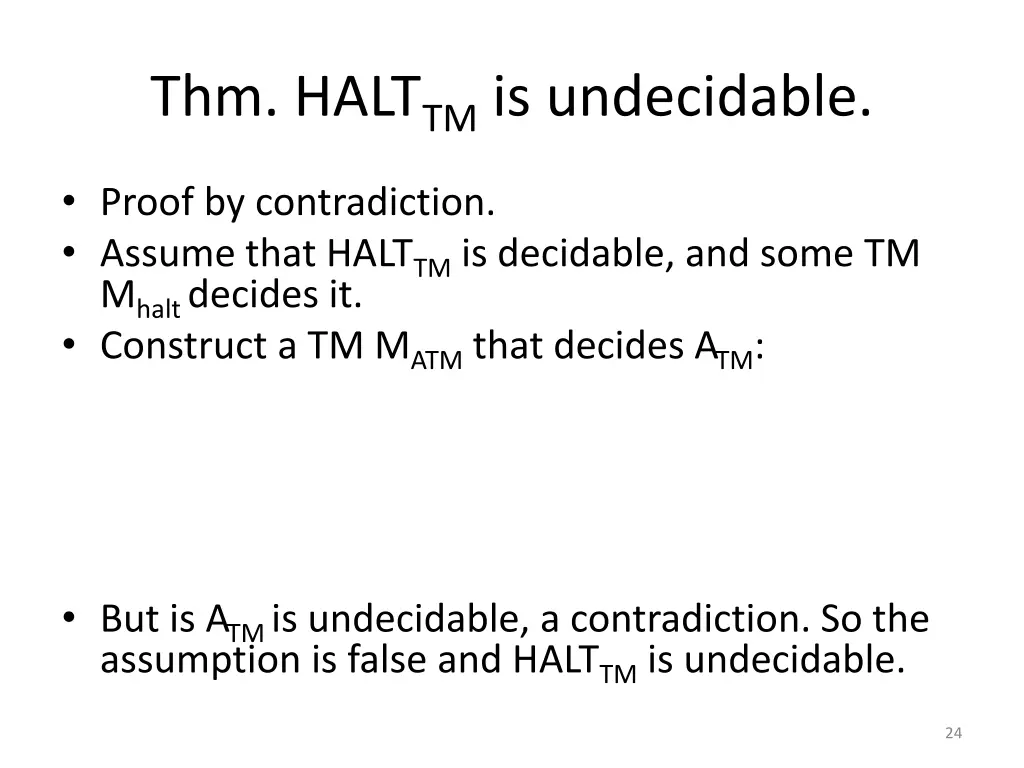 thm halt tm is undecidable