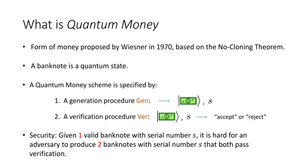 what is quantum money