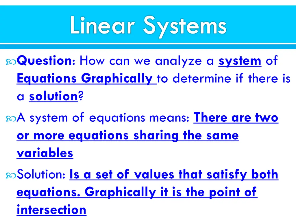 linear systems