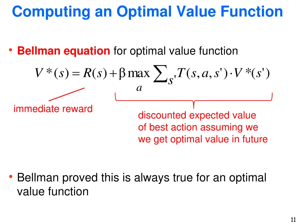 computing an optimal value function