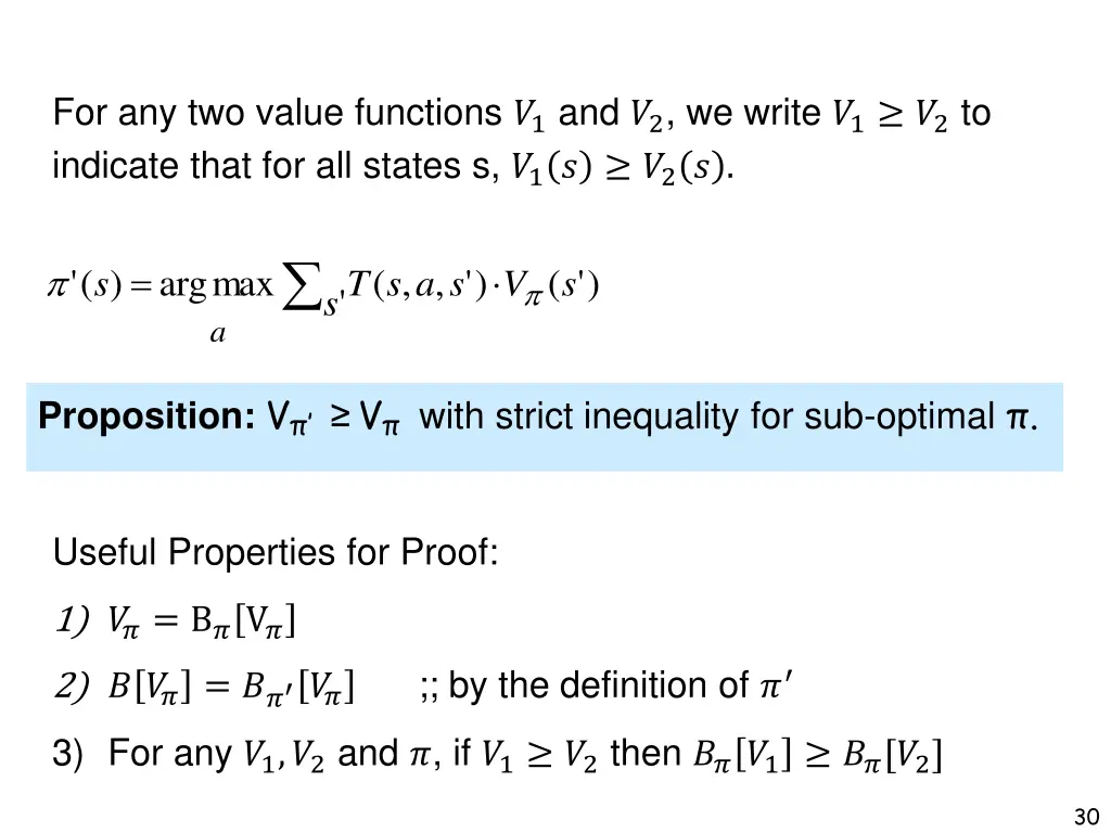 for any two value functions 1 and 2 we write