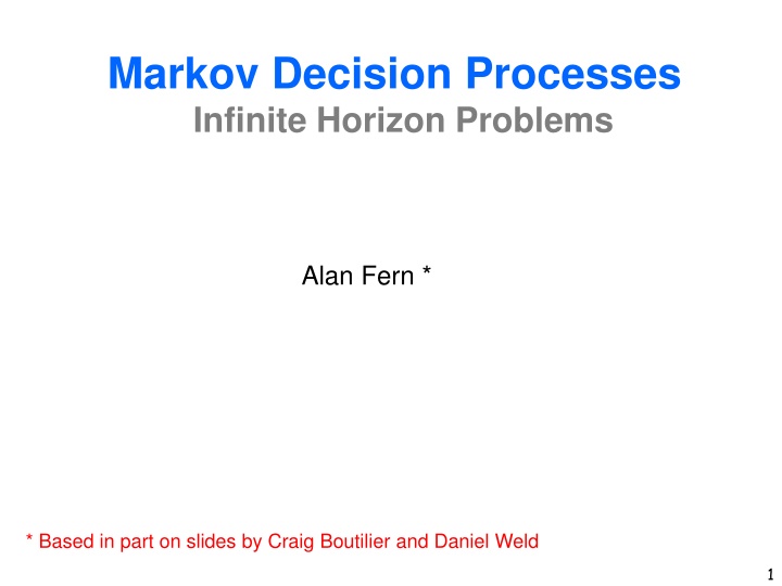 markov decision processes infinite horizon