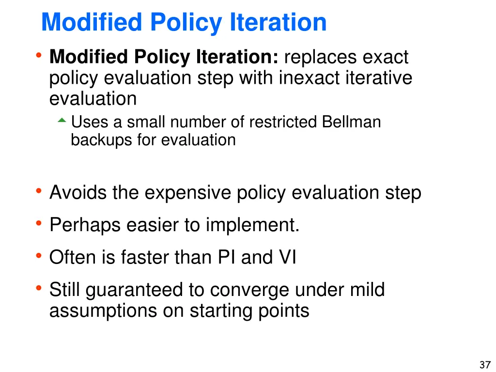 modified policy iteration