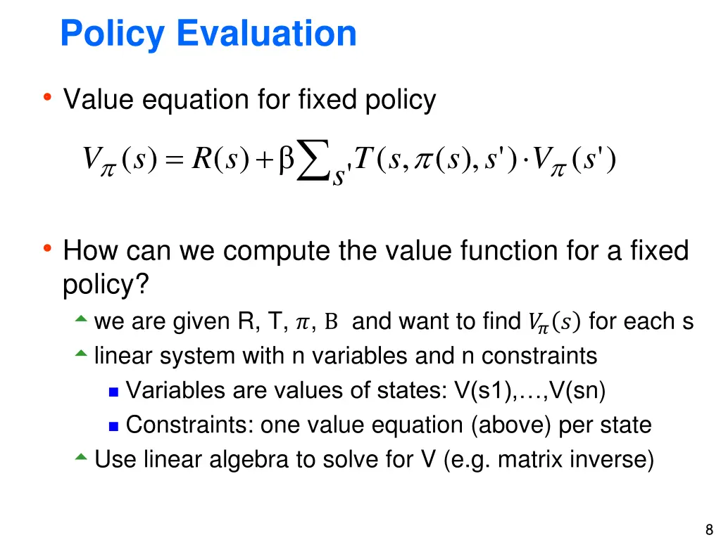 policy evaluation 1