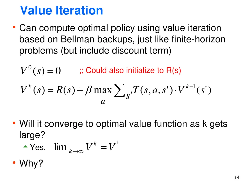 value iteration