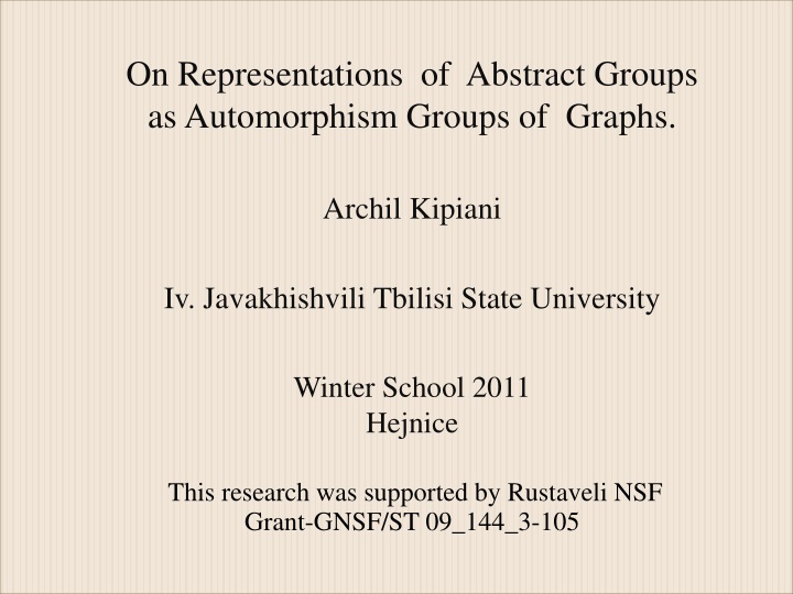 on representations of abstract groups