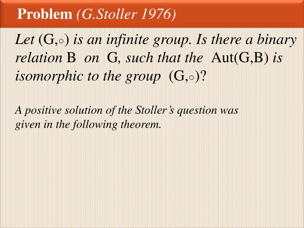 problem g stoller 1976