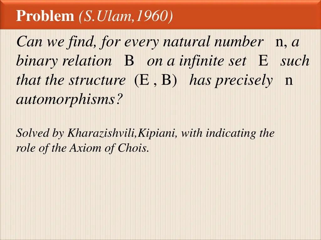 problem s ulam 1960 can we find for every natural