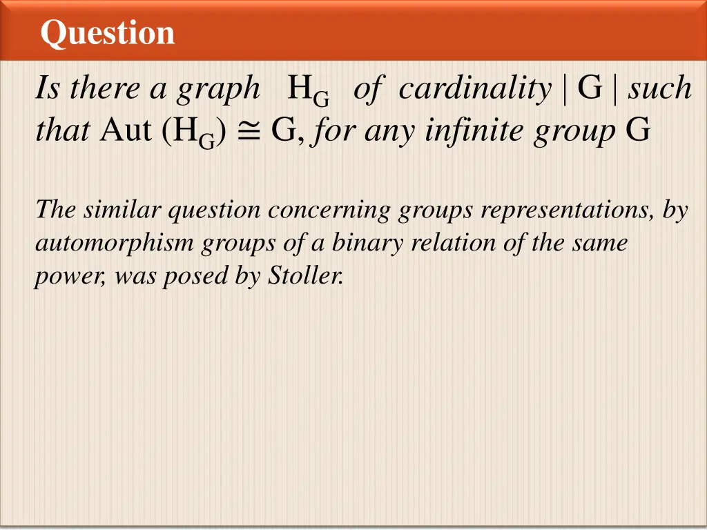 question is there a graph h g of cardinality