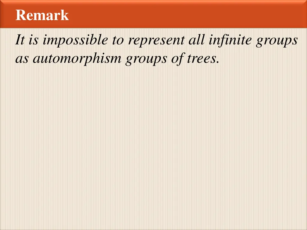 remark it is impossible to represent all infinite