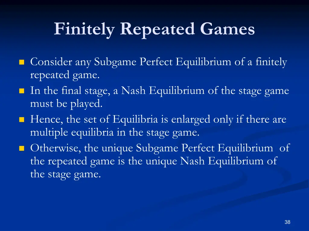 finitely repeated games